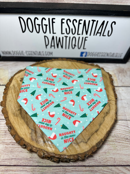 Naughty or Nice Over the Collar Reversible Bandana