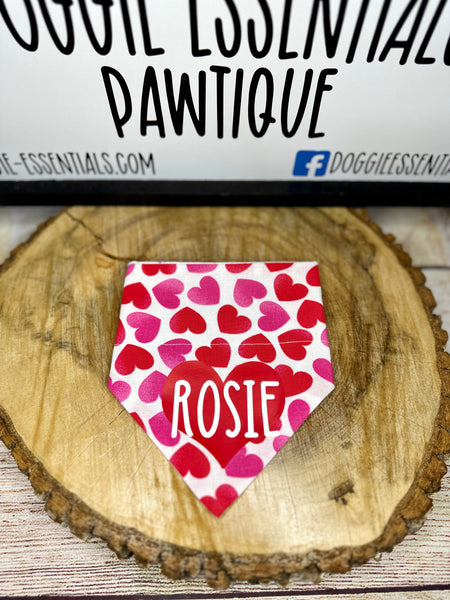 Heart Name Over the Collar Bandana