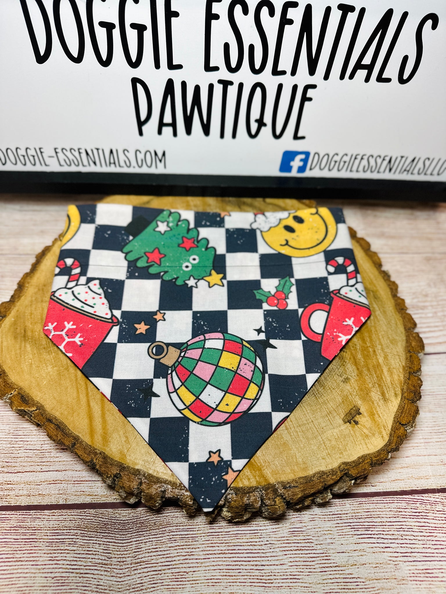 Retro Christmas Over the Collar Bandana