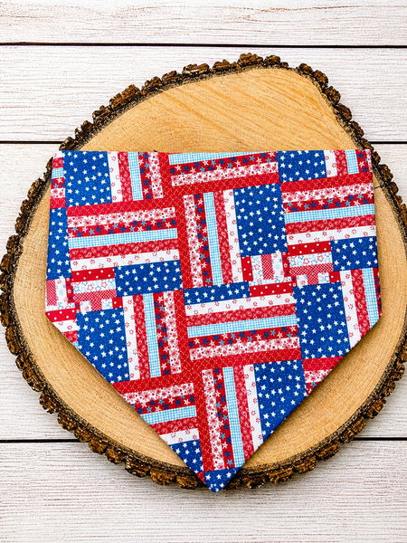 Patchwork Patriot Over the Collar Bandana