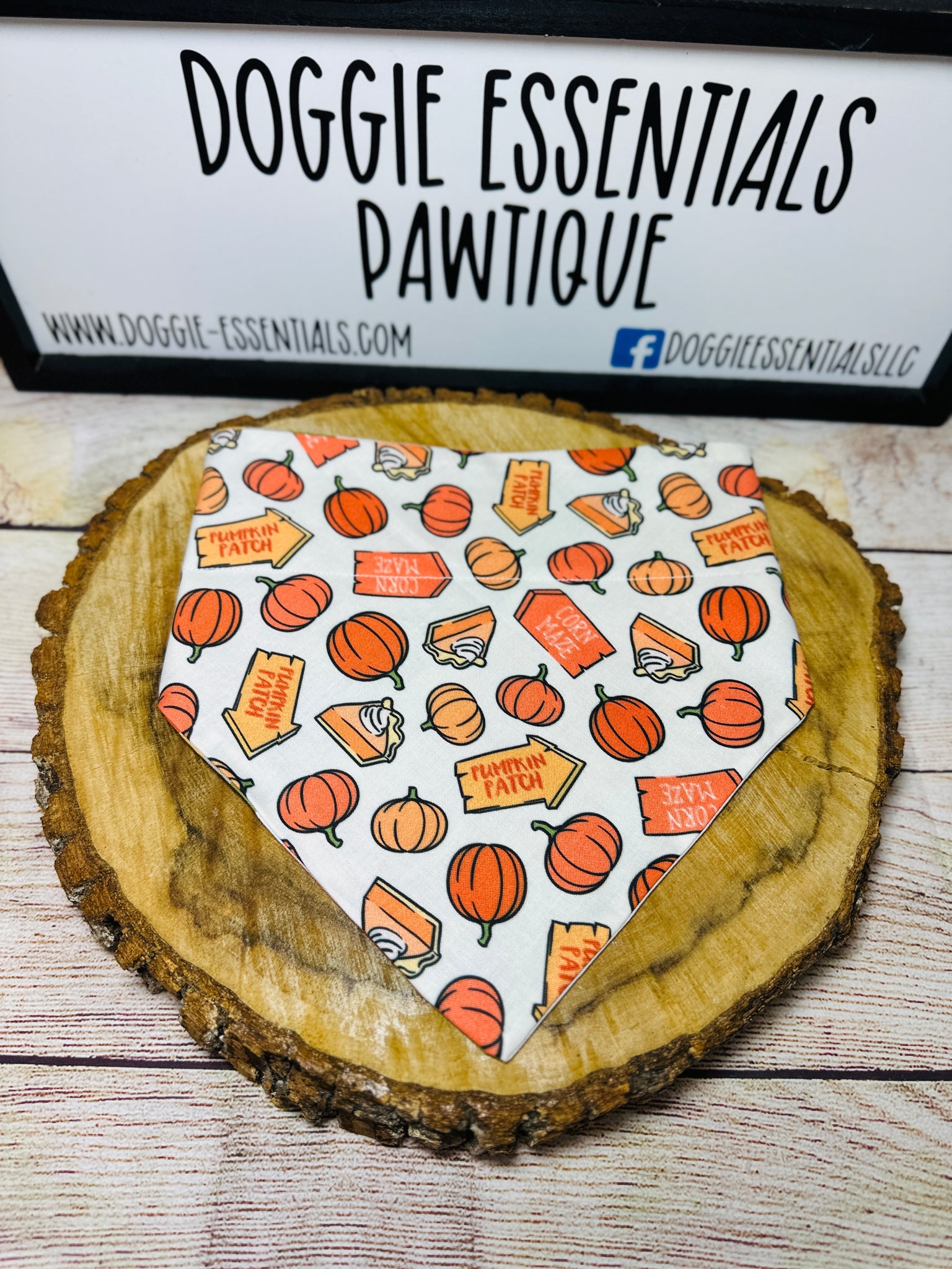 Pumpkin Patch Over the Collar Reversible Bandana