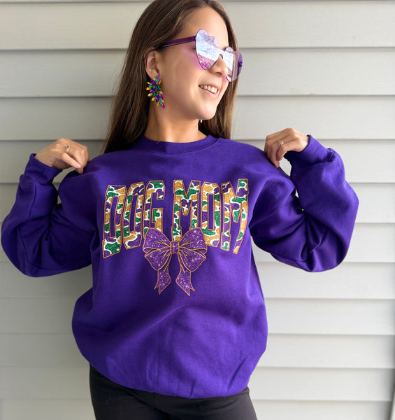 Mardi Gras Dog Mom Sweatshirt