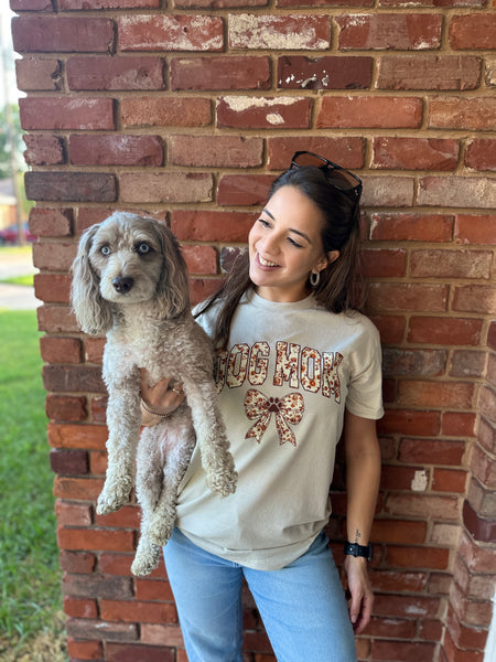 Floral Paws & Bow Tee
