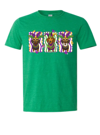 Mardi Paws Dachshund T-Shirt