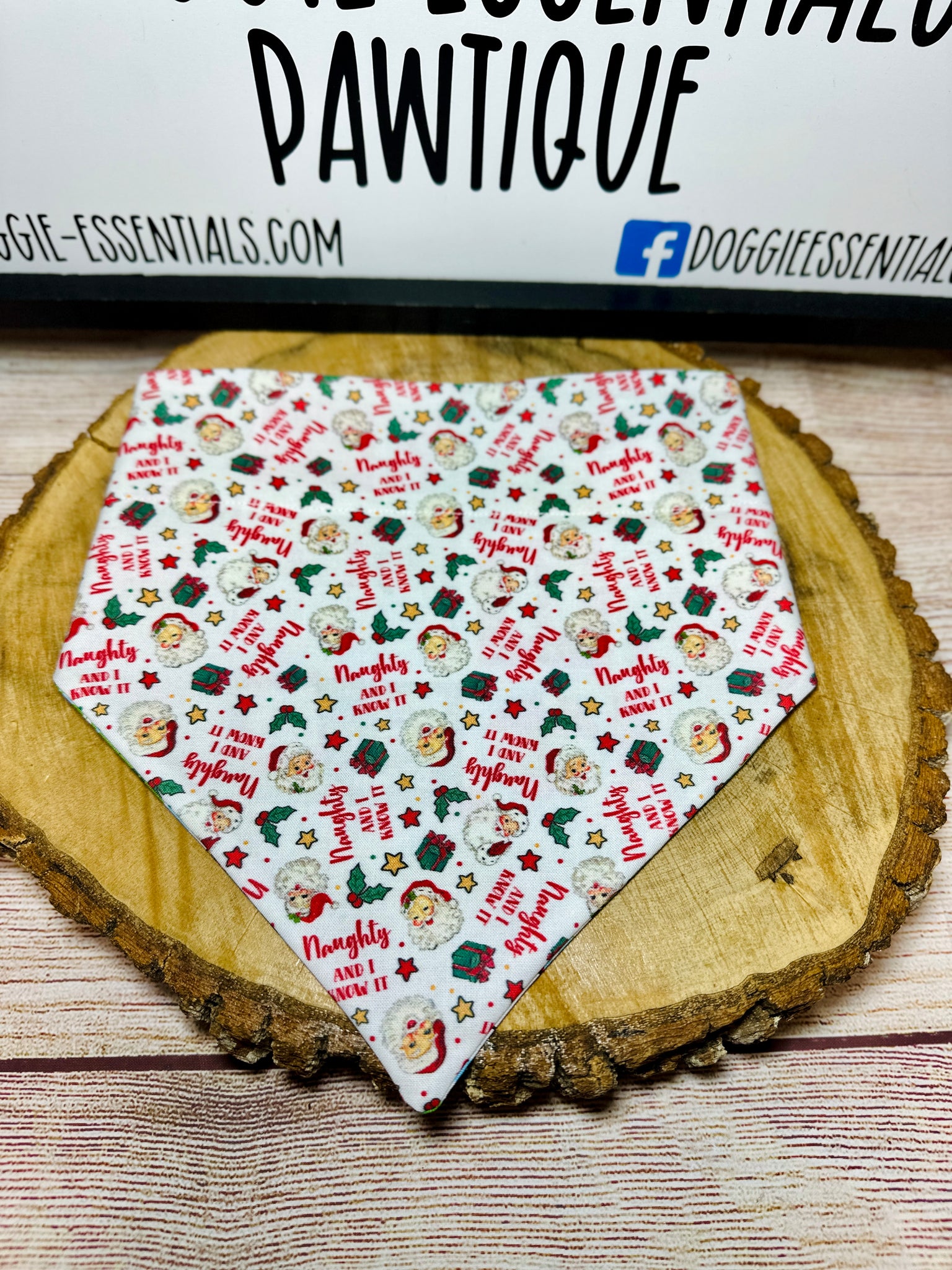 Naughty & I know it Over the Collar Bandana