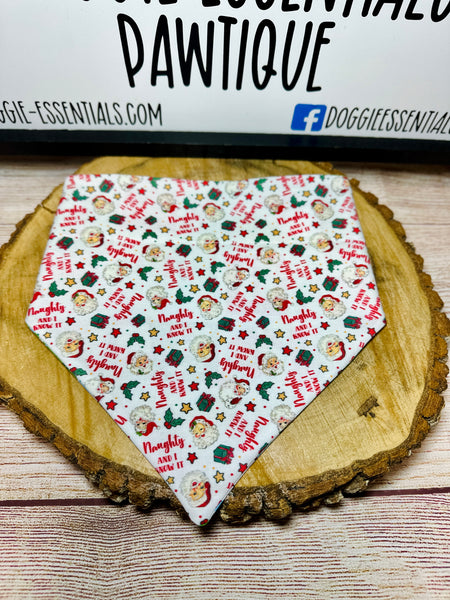 Naughty & I know it Over the Collar Bandana