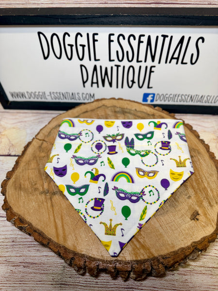 Mardi Pawty Over the Collar Bandana