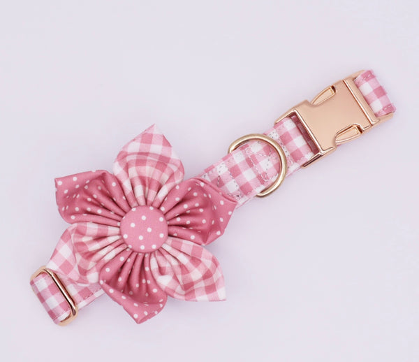 Pink Flower Collar Set
