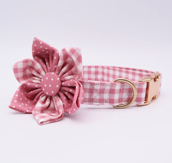 Pink Flower Collar Set