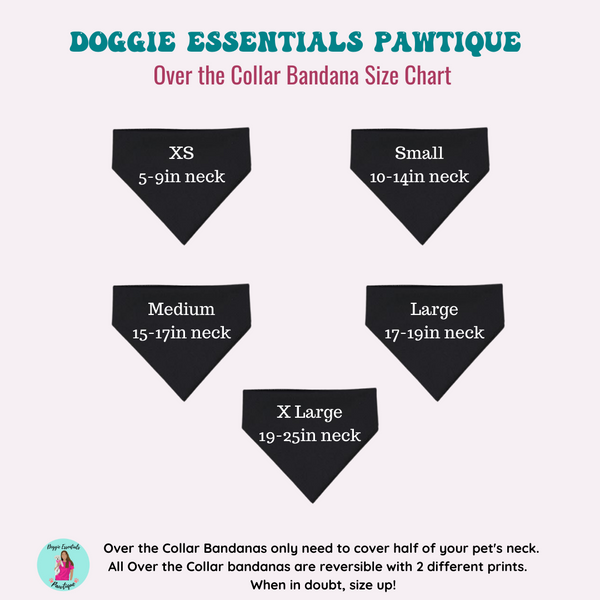 Mardi Paws Over the Collar Reversible Bandana