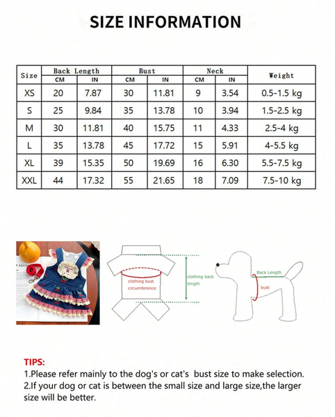 Cherry Denim Pet Dress