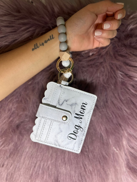 Personalized Keychain Wallet with Wristlet Bracelet